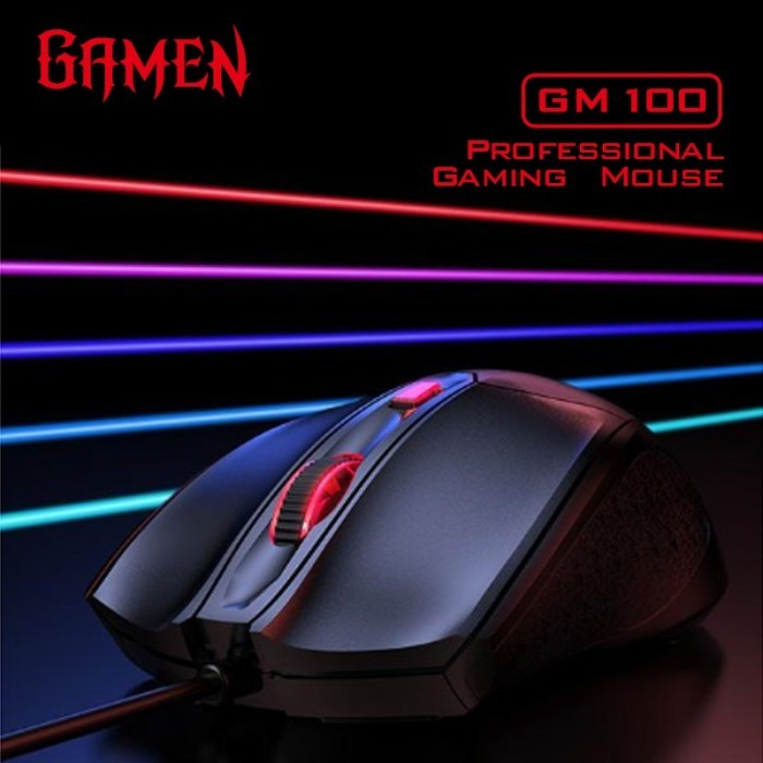 GAMEN GM100 2000 DPI Macro Ultralight Gaming Mouse 58 gram Black
