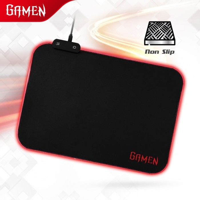 Mousepad Gaming LED RGB Anti Slip Dengan Lampu GAMEN GP-Halo Black