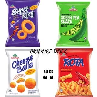 

Oriental Snack Per Dus isi 60bks - Kerupuk Rota Prawn - Green Pea - Super Ring - Keropok Kerupuk Malaysia 60gr