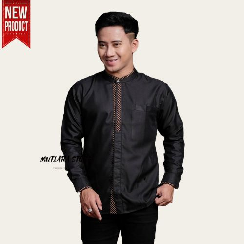 Baju Koko Pria Lengan Panjang Terbaru Motif Alfala Baju Koko Pria Kombinasi Batik Terbaru Koko Terbaru Bahan Toyobo