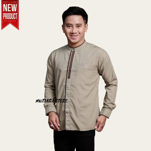 Baju Koko Pria Lengan Panjang Terbaru Motif Alfala Baju Koko Pria Kombinasi Batik Terbaru Koko Terbaru Bahan Toyobo