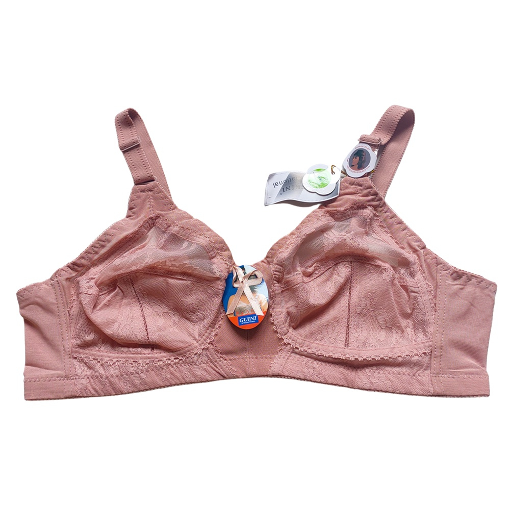 BH Guini Brukat 408 Uk 40 Cup B Besar Kait 3 Tanpa Busa Tanpa Kawat