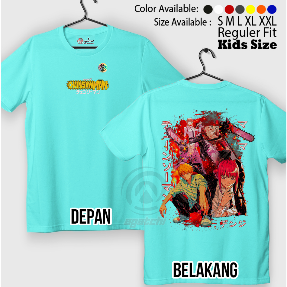 Baju Kaos Atasan Anak Laki - Laki Agatchi Motif Chainshawman - Chainshawman V5