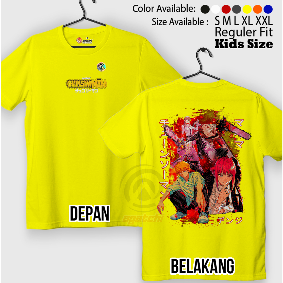 Baju Kaos Atasan Anak Laki - Laki Agatchi Motif Chainshawman - Chainshawman V5