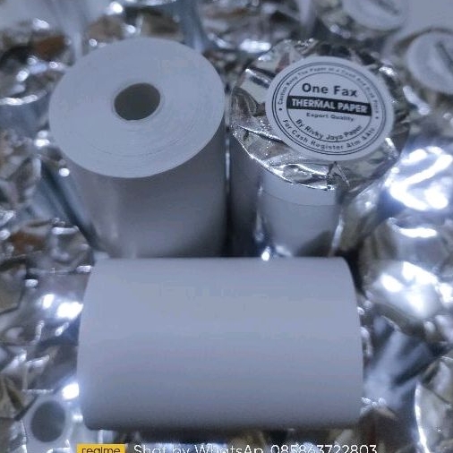 

kertas roll/kertas kasir thermal 58x37 coreless ((paket 1 pack isi 10 pcs/roll))