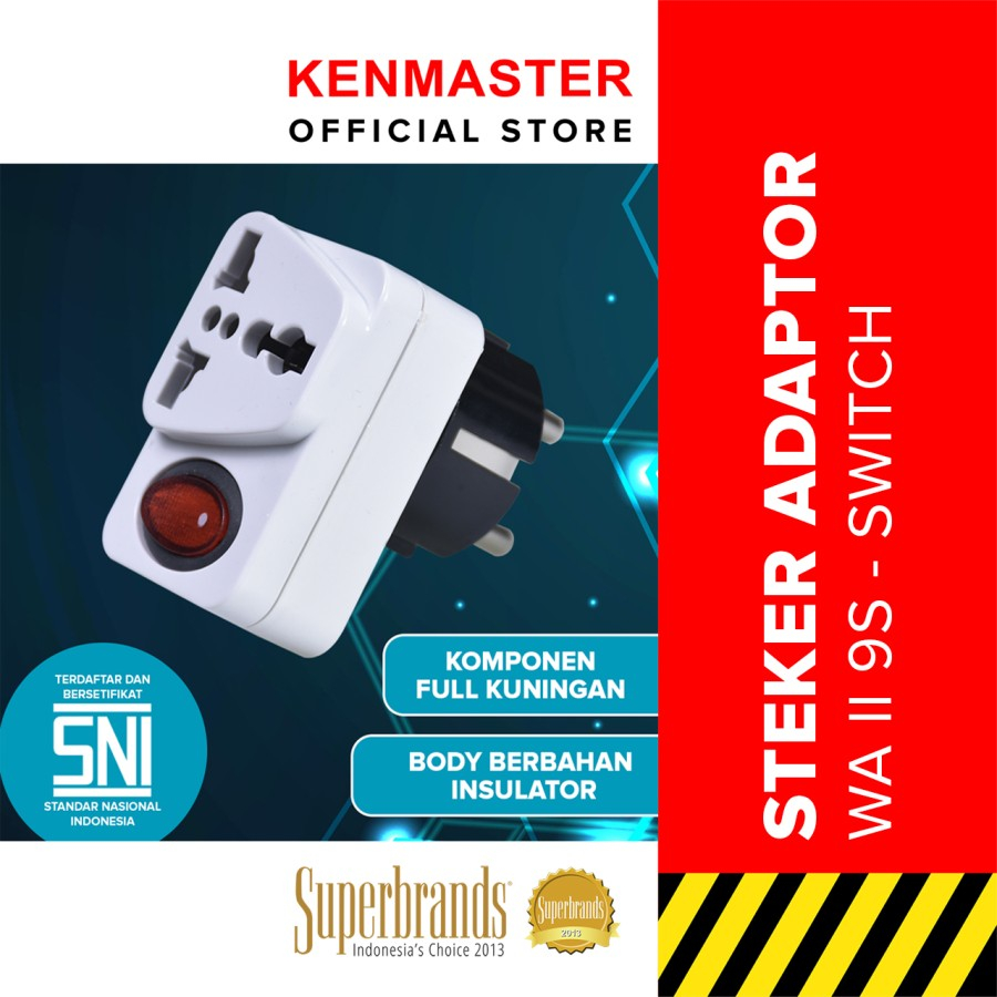 Kenmaster XX-508C WA-II-9S Steker On Off Untuk 2 Atau 3 Kaki