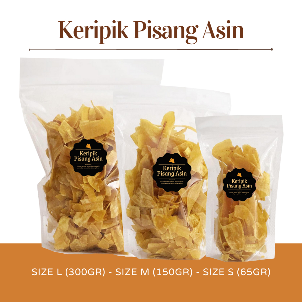 [DELISH SNACKS] Keripik Pisang Asin (Grosir) 500gr / Snack Cemilan Enak Gurih / Camilan Kripik Grosiran Kilo Kiloan