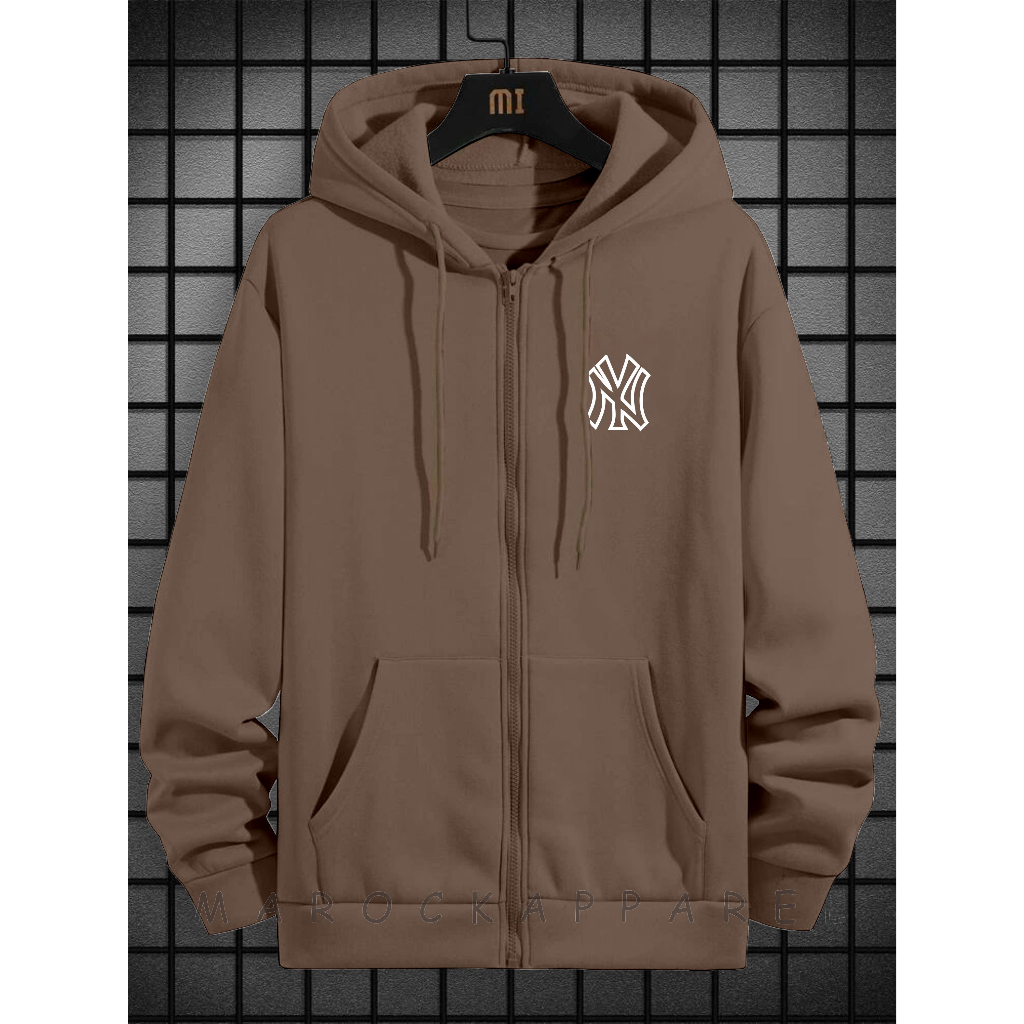 New Sweater Hoodie Zipper Pria Wanita Logo NY