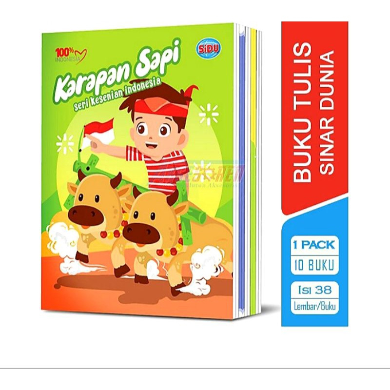 Buku Tulis Buku Catatan  Merek Sinar Dunia Isi 38 Lembar / 10 Buku (1 Pack)