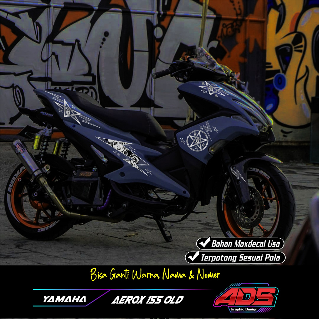 STRIPING MEDUSA AEROX-STRIPING AEROX MOTIF MEDUSA TRANSPARAN UV BISA CUSTOM