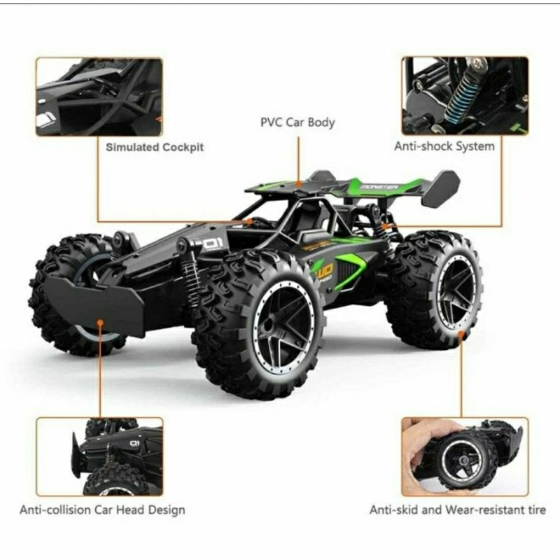 Mobil remot Offroad RC Drift Body Metal ALLOY Mainan Remote Control