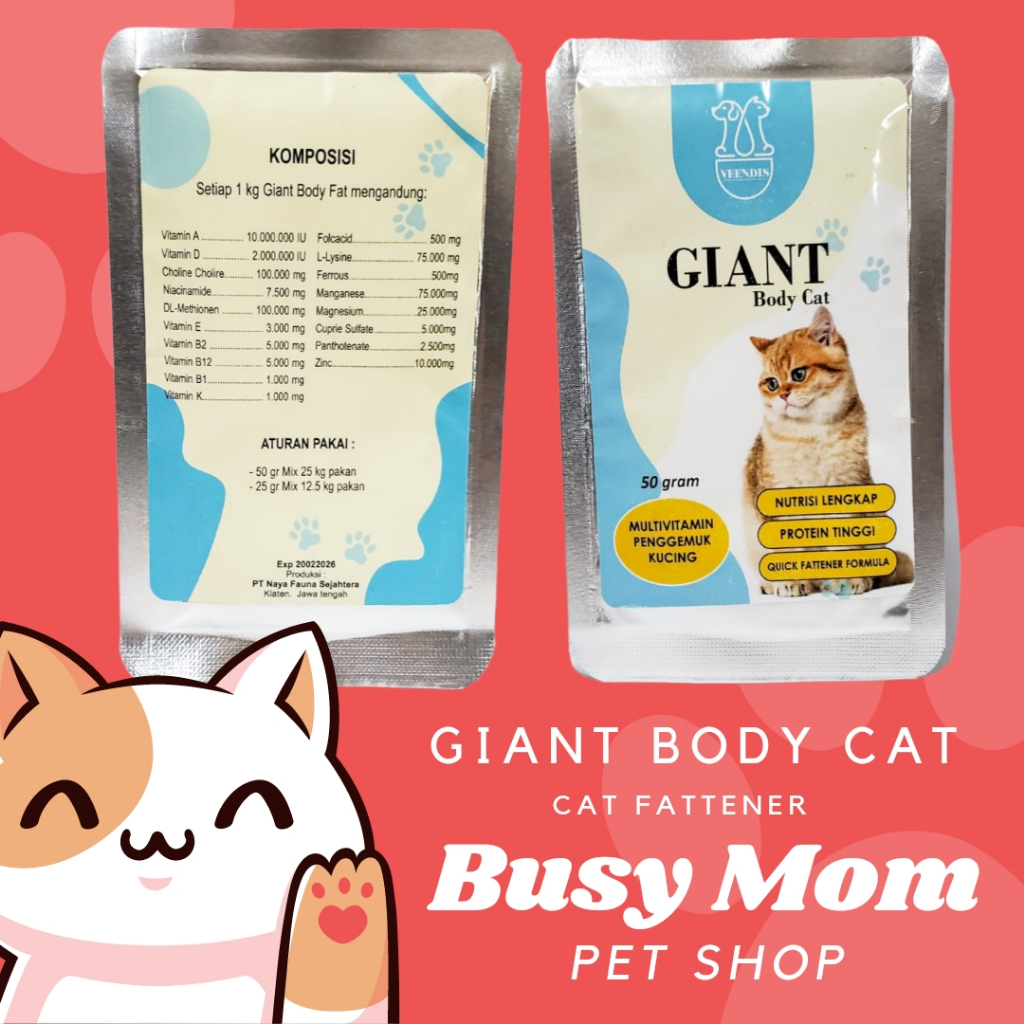 Body fat Cat - MAX BODY - KItty Fat - Giant Body Fat 50g Vitamin Penggemuk Kucing Sachet Bubuk Nutrisi Powder Bodyfat