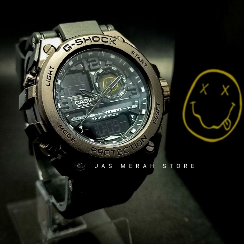 JAM TANGAN NIRVANA X G SHOCK GST BLACK DIGITAL ANALOG