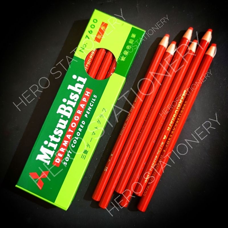 

Pensil kaca pencil glass dermatograph mitsubishi merah red . 12 unit CV4