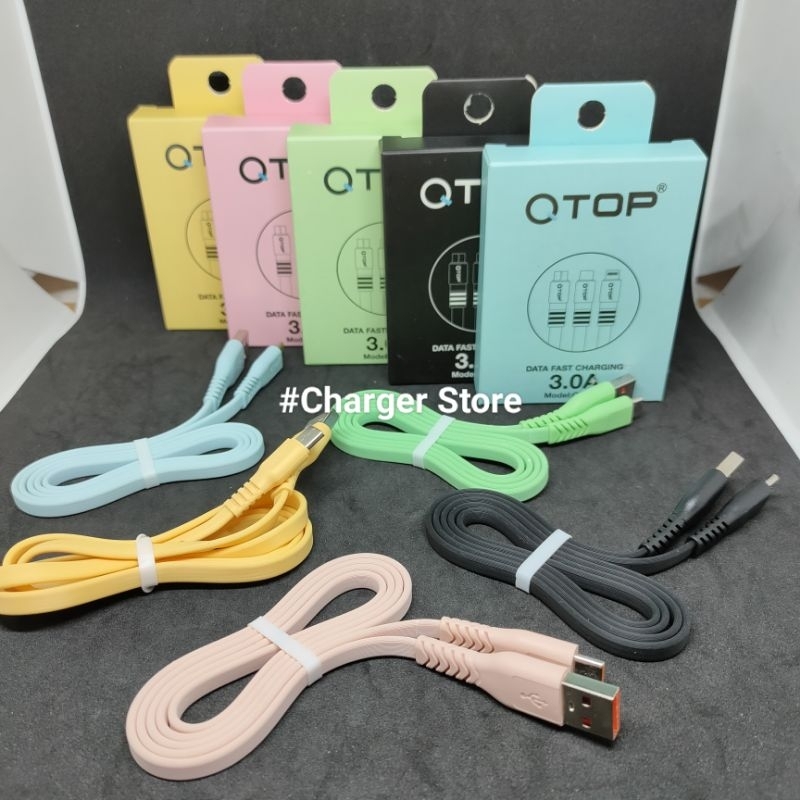 Kabel Data Qtop 3.0A Type C FAST CHARGING ORIGINAL Metalic Finishing