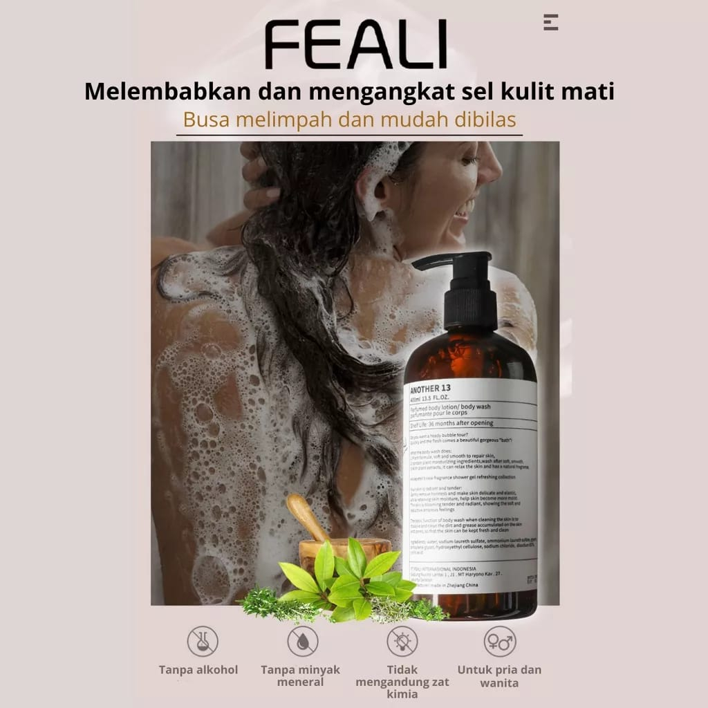 FEALI PARFUME SABUN BODY WASH SABUN MANDI CAIR SHOWER GEL BRIGHTENING MOISTURIZER ANTI ACNE SOLUTION 400ML