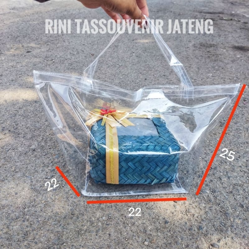 

Tas Mika Hajatan Tas Mika Transparan Tas Mika Kotak Nasi Tas Mika Murah READY STOK 22*22*25