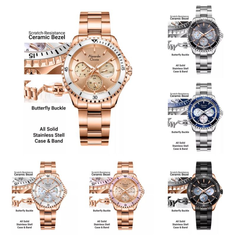 AC2A54 Jam Tangan Wanita Alexandre Christie AC 2A54 Original