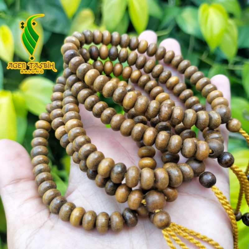 Gelang Dan Tasbih Kayu Kemuning Hitam Motif Pipih size 4×6mm COD!!!