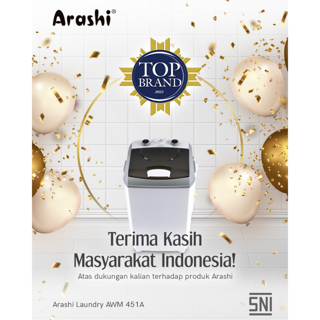 Mesin Cuci Portable 4.5 Kg Arashi AWM 452A Garansi Resmi ARASHI 1 Tahun