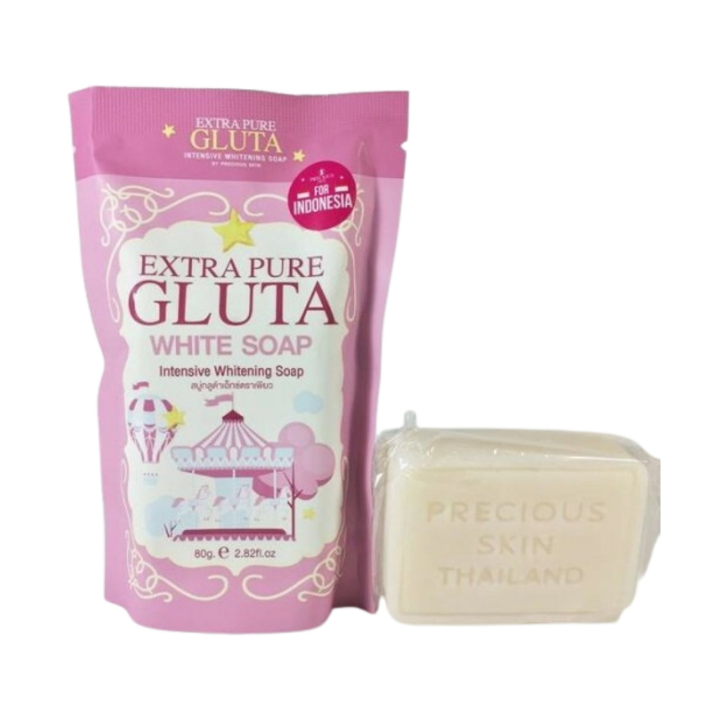 Sabun Batang Batangan Pemutih Pencerah Kulit Wajah Muka Tubuh Badan Instan Precious Skin Thailand Extra Pure Gluta White Soap Penghilang Flek Hitam Dark Spot Pria Wanita Ori Cepat Permanen Ampuh BPOM