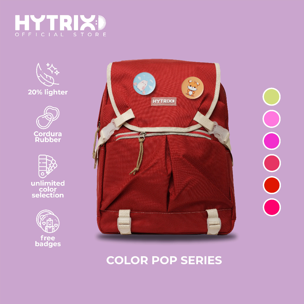 HYBRAND x HYTRIX [YN74] - Colour Pop Backpack - Ransel Wanita Korea Unik Limited Series - FREE Pin Bross Gambar Random