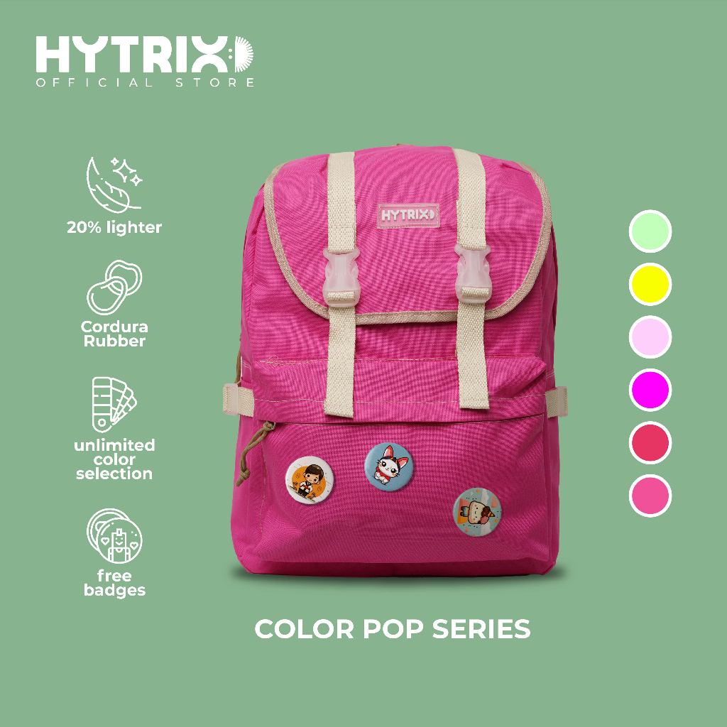 HYBRAND x HYTRIX [PT46] - Colour Pop Backpack - Ransel Wanita Korea Unik Limited Series - FREE Pin Bross Gambar Random