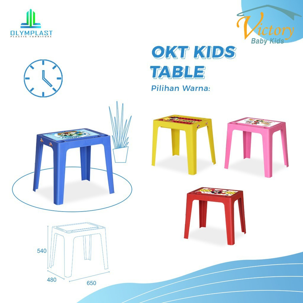 Meja Kursi Karakter olymplast set 1 meja OKT 1 kursi 305 / Set Meja Kursi Belajar Anak Meja Tulis Meja Kursi TK