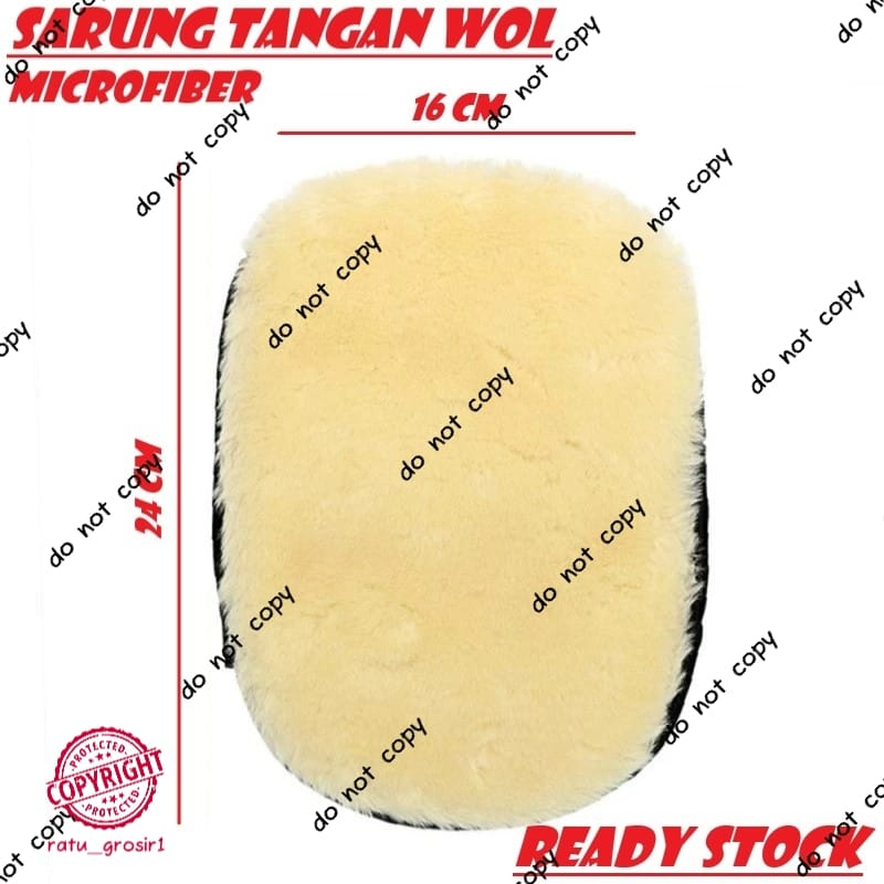 Sarung Tangan Kain WOOL Microfiber Mobil Wax Gloves Motor Exterior Interior