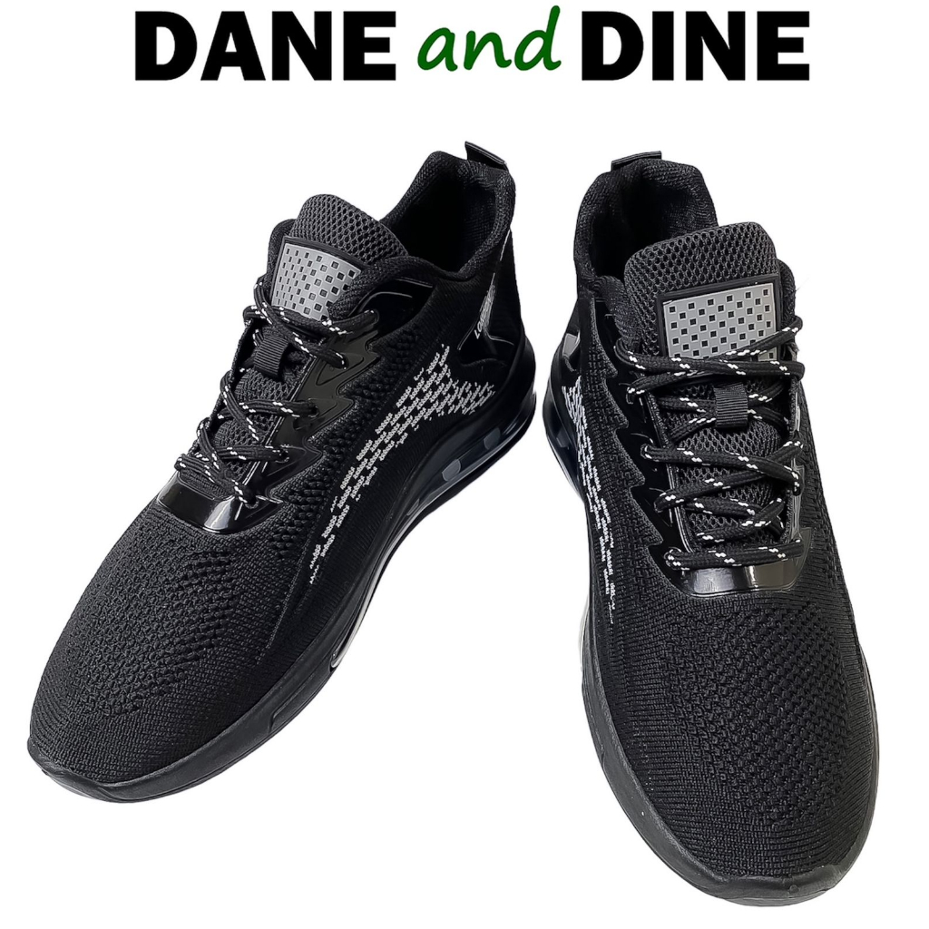 Sepatu Sneakers Pria 5cm ORI Dane and Dine Putih Hitam - Air 300