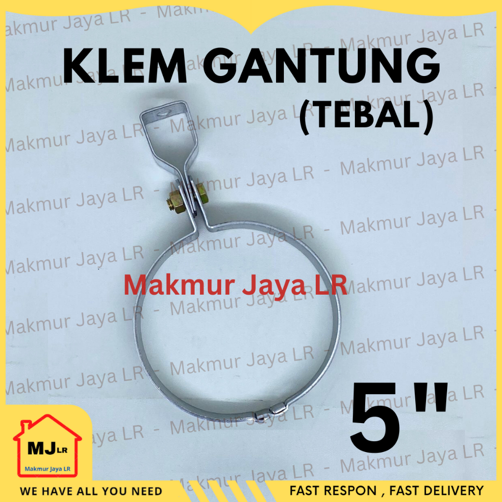 Klem Gantung Pipa 5" 5 inch HANGER CLAMP - BESI GALVANIS TEBAL