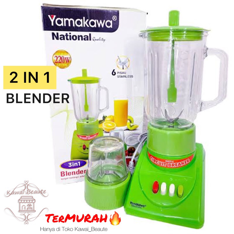 Yamakawa Blender 2 IN 1 Jus&amp;Cabe (Kering/Basah) 6 Mata Pisau Stainless