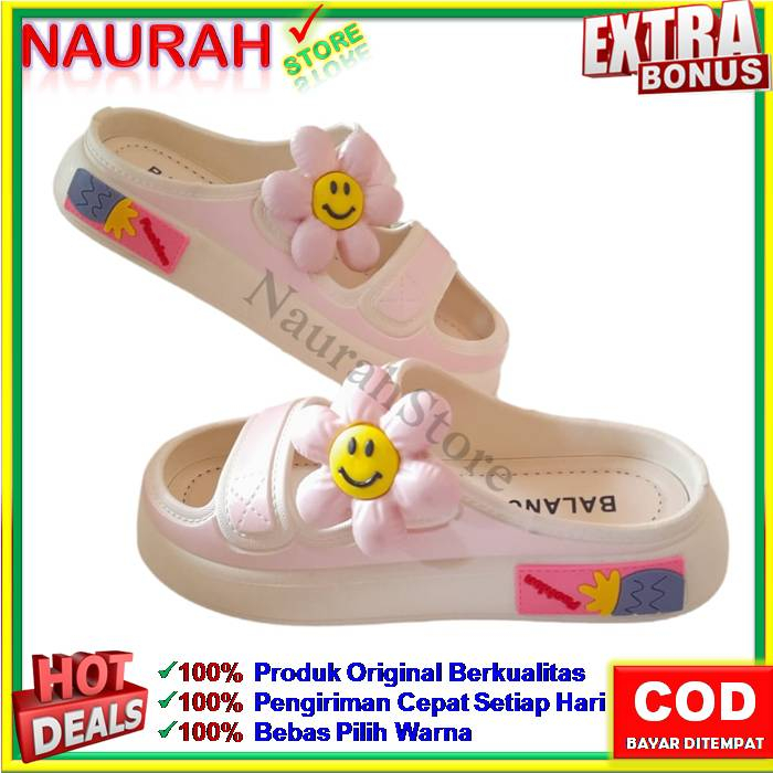 Sandal Slop Wanita Balance 029 F3 Sendal Viral 100% Original Kualitas Import Jelly Rubber Anti Slip Nyaman Empuk Lucu Termurah Terbaru