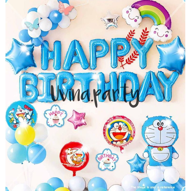 PAKET DEKORASI ULANG TAHUN ANAK NEW TEMA DORAEMON