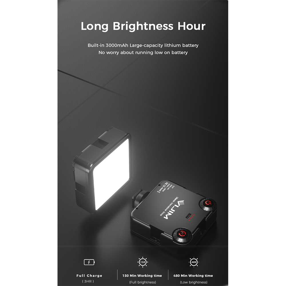 Lampu LED Video Light Kamera DSLR Mirrorless 5600K 3000mAh Lampu Perlengkapan Foto Cahaya Terang Portable