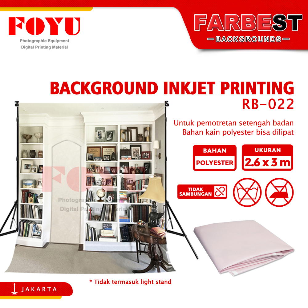 Background Foto Inkjet Uk. 2,6x3 Mtr Wisuda Rak Buku RB-022