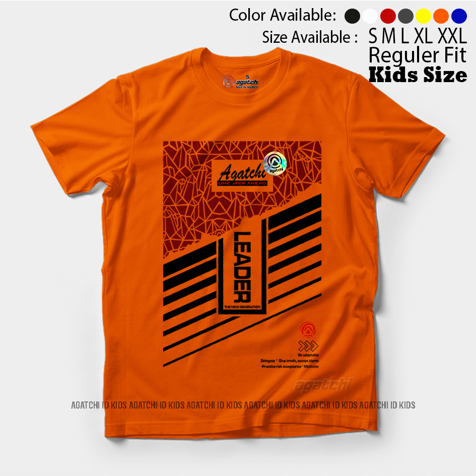 Baju Kaos Atasan Distro Anak Laki - Laki Agatchi Motif Leader - Agatchi Leader