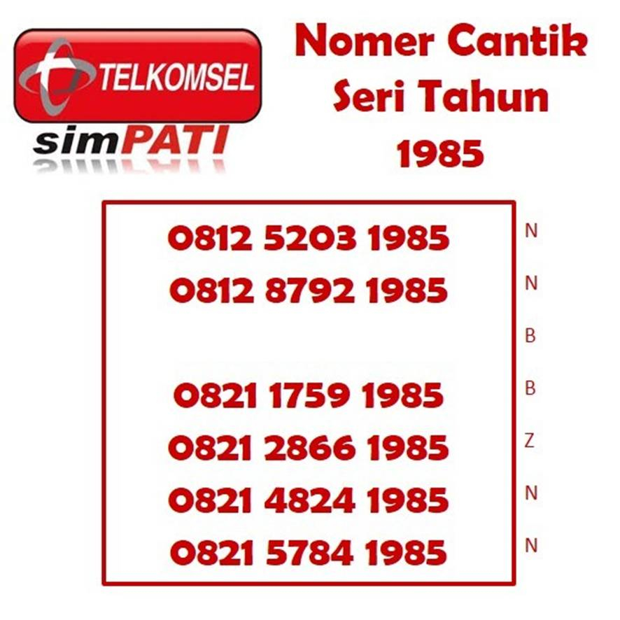 Nomor cantik simpati Telkomsel 4G lte nomer kartu perdana tahun 1985