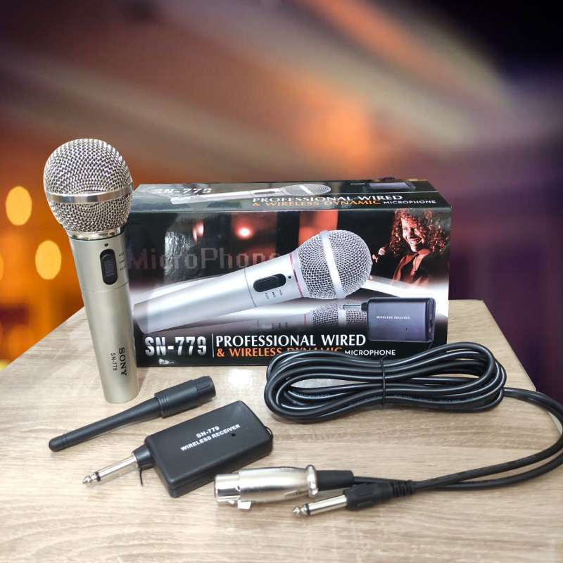 Microphone Sony SN 977 Mik Karaoke/Mikrofon/Mic Single Wireless dan Kabel