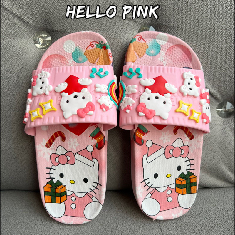 SANDAL SLOP ANAK IMPORT JELLY RUBBER MOTIF HELLO KITTY