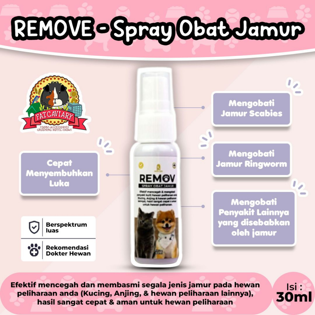 REMOV- SPRAY OBAT JAMUR ANJING KUCING