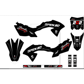 decal stiker klx 150 bf dekal stiker variasi striping custom fullbody hitam minimalis
