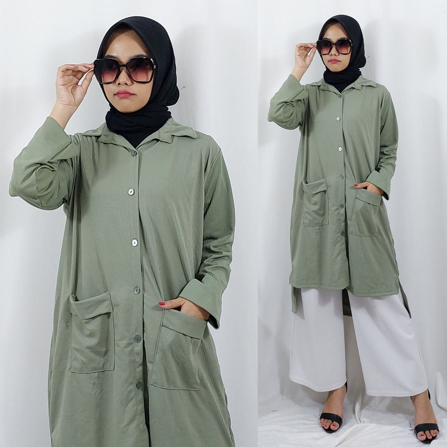 CARLINA NAWA TUNIK BUSUI FRIENDLY SELLA KNIT DRESS WANITA