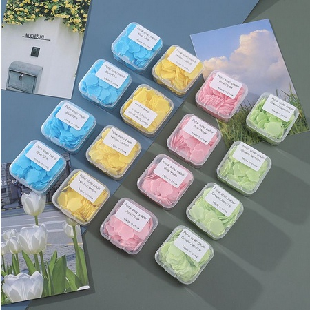 [GROSIR] SABUN CUCI TANGAN KERTAS MINI MOTIF BUNGA SOAP TRAVELING TRAVEL PORTABLE MILTIFUNGSI SERBAGUNA