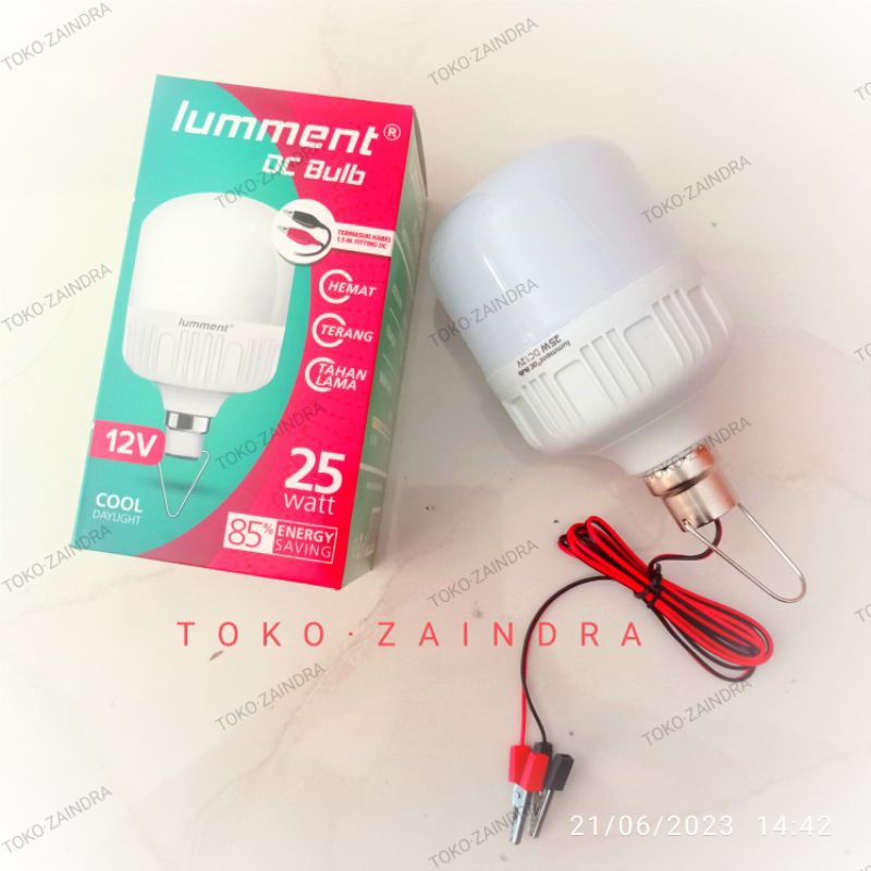 lampu led Lumment DC bulb 25 watt 12 volt aki jepit emergency