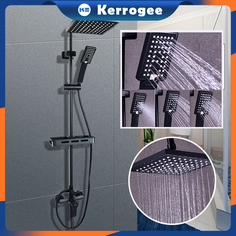 KERROGEE Shower Kamar Mandi 3 Dalam 1 Set Dengan Faucet Sprayer/Shower Tiang Set Panas-Dingin/Pancuran tembaga lengkap