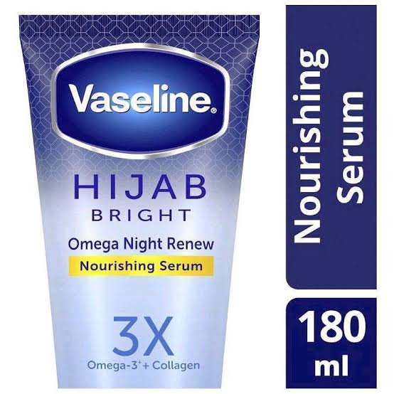VASELINE HIJAB OMEGA NIGHT RENEW NOURISHING SERUM HAND BODY LOTION 180