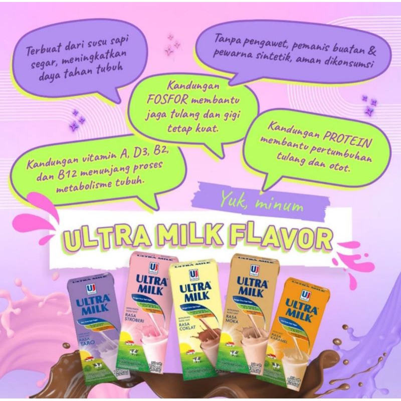 Ultra Milk Susu UHT Cokelat 200 ml 1 karton isi 24pcs