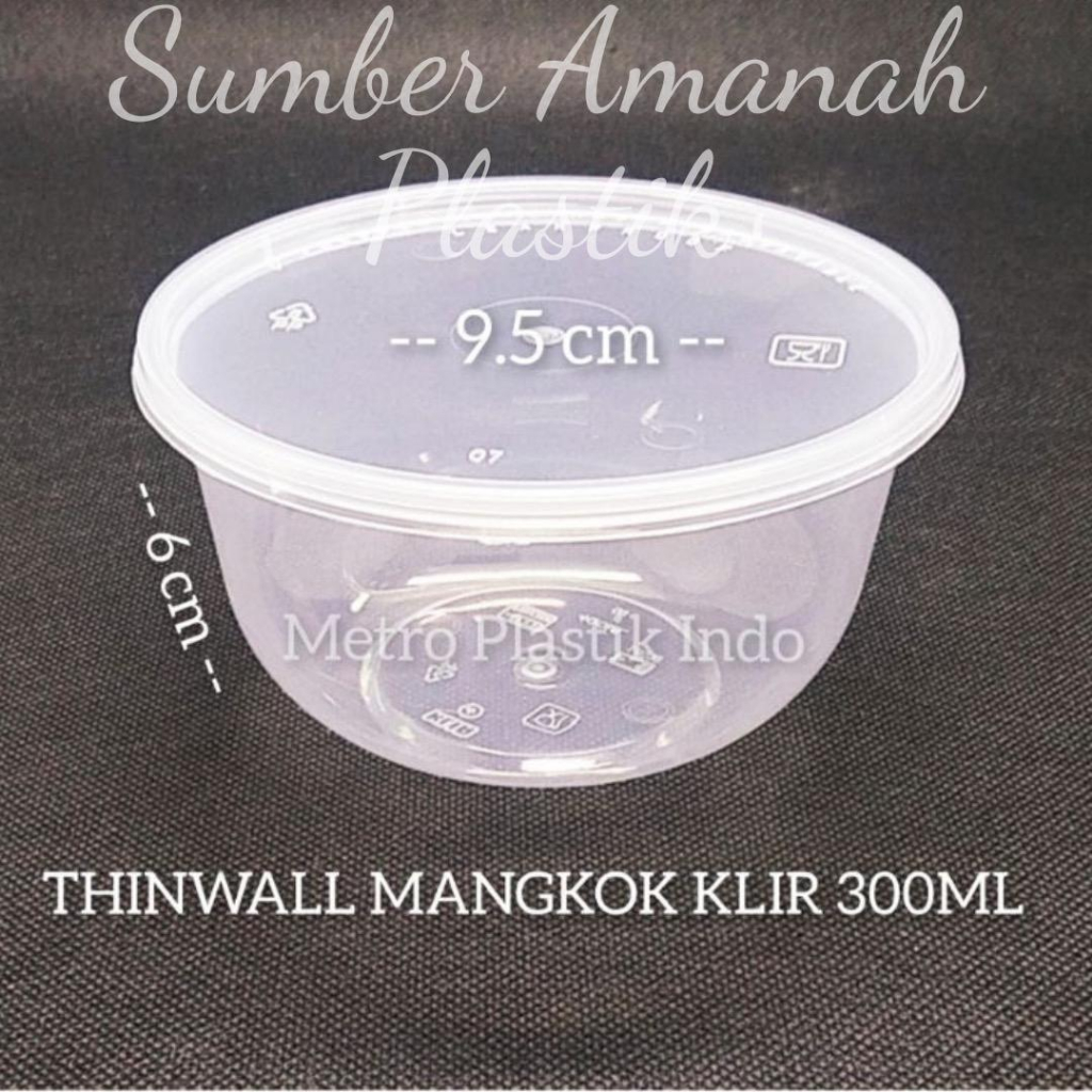 Thinwall Klir 300ml Bowl | Mangkok Plastik 300 ml KLIR BOWL @25set