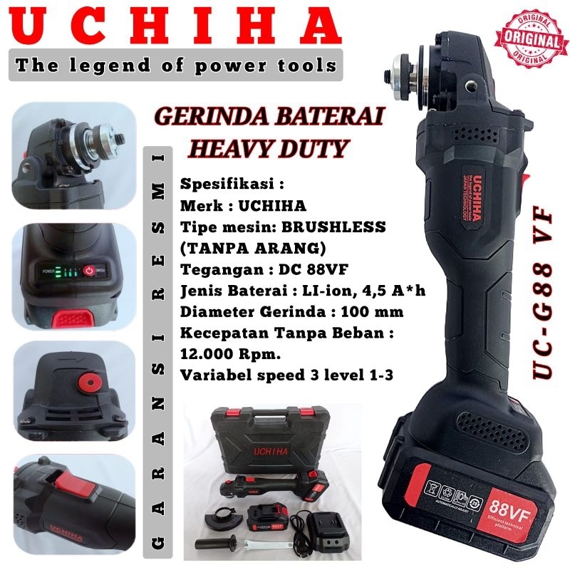 Mesin gerinda cordes baterai 88V untuk kerja berat slim edition Gurinda angle grinder serkel sirkel 